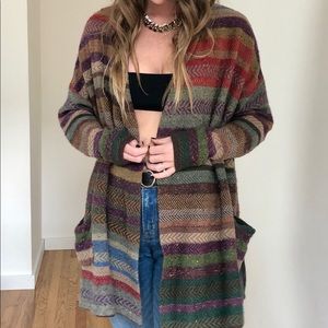 Fall multicolor Etro cardigan with shawl collar